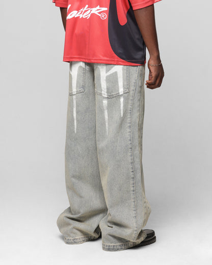 Loiter Star Walker Wide Leg Jean Washed Blue
