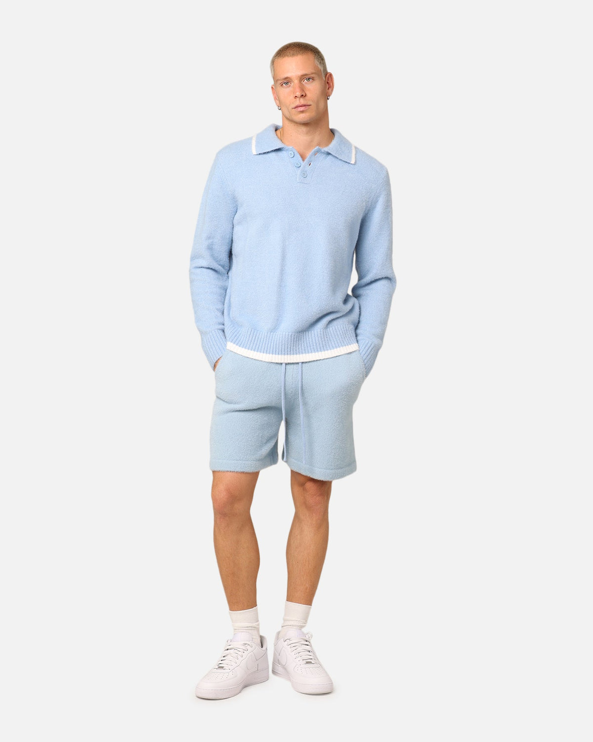XXIII Fluffy Knit Shorts Blue