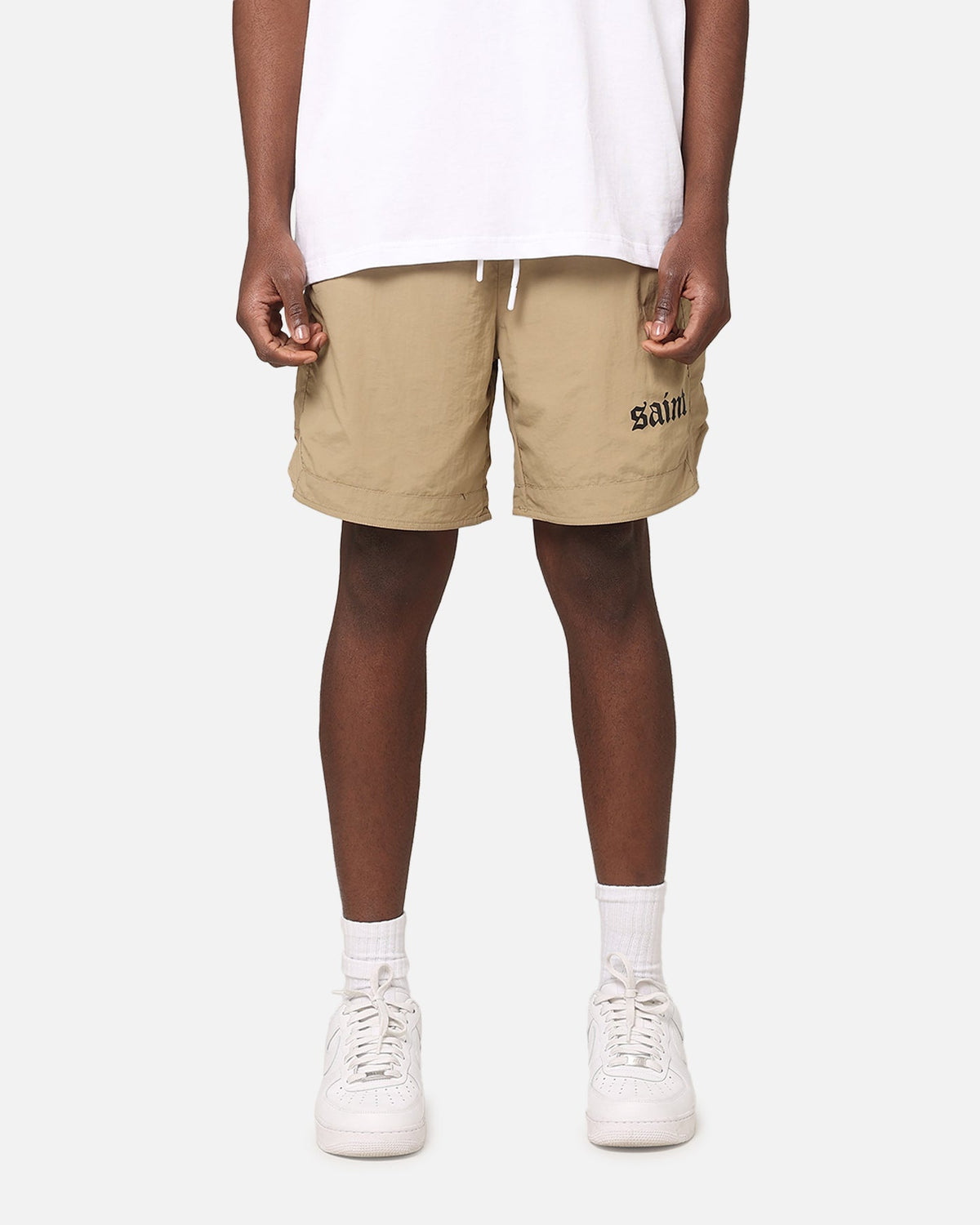Saint Morta Gothic Nylon Shorts Tan