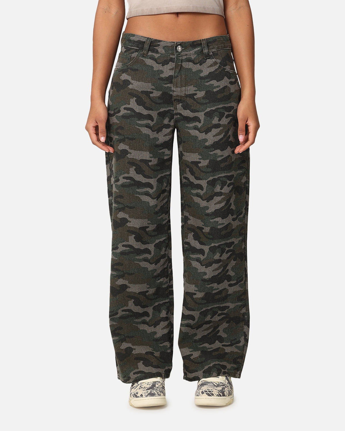 XXIII Women's Camo Wide Leg Jeans Camo