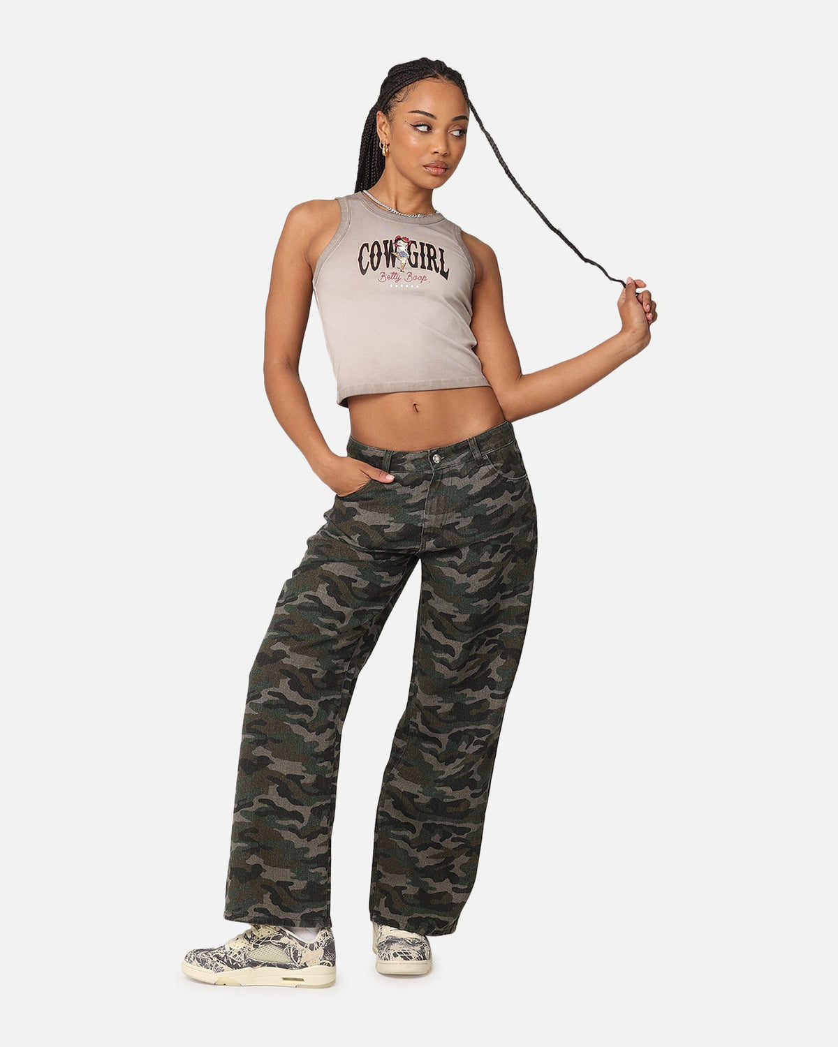 XXIII Women's Camo Wide Leg Jeans Camo