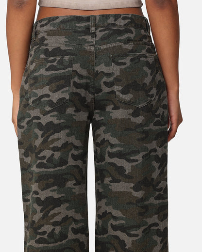 XXIII Women's Camo Wide Leg Jeans Camo