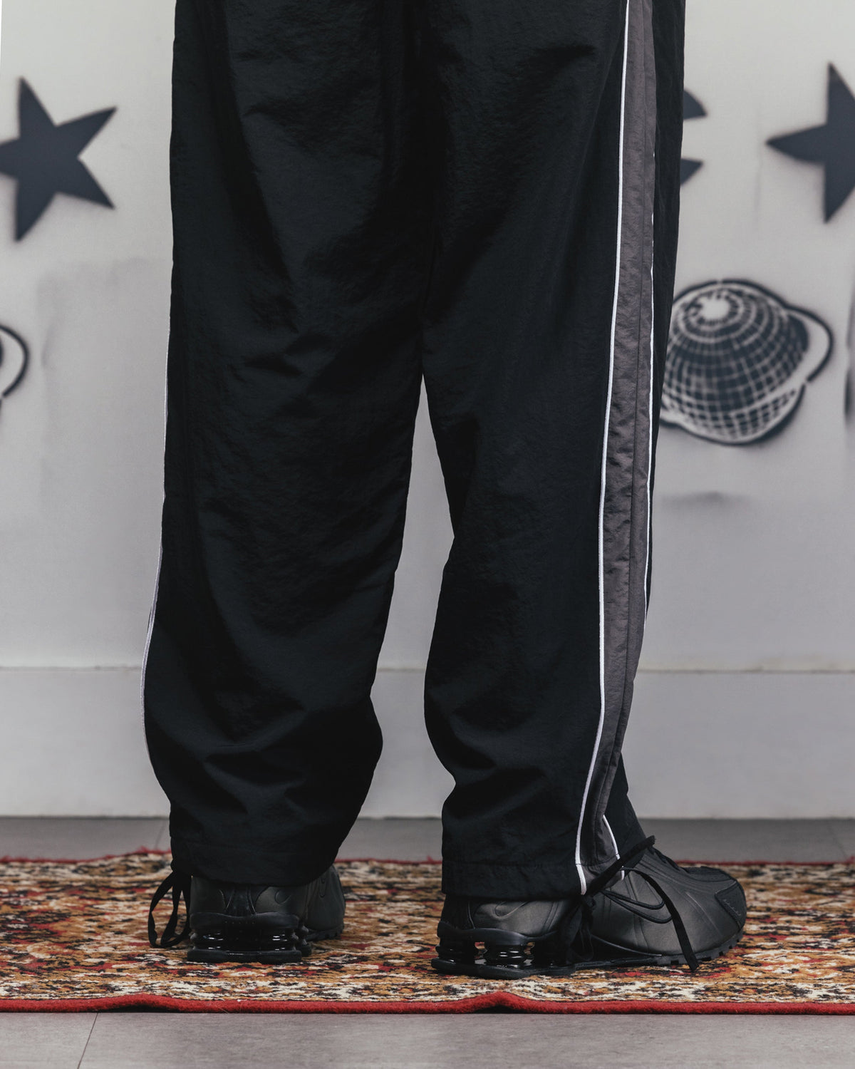 Carre Rally Panelled Nylon Joggers Black