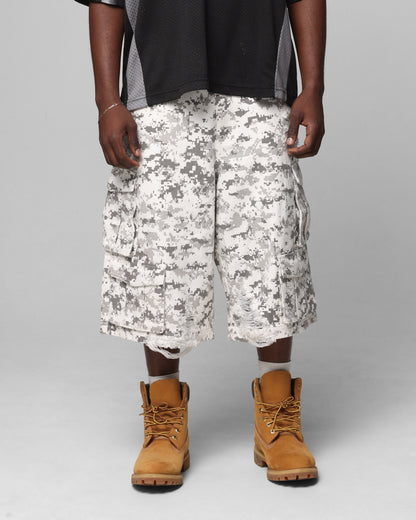 Loiter Collateral Cargo Shorts Digi Snow Camo