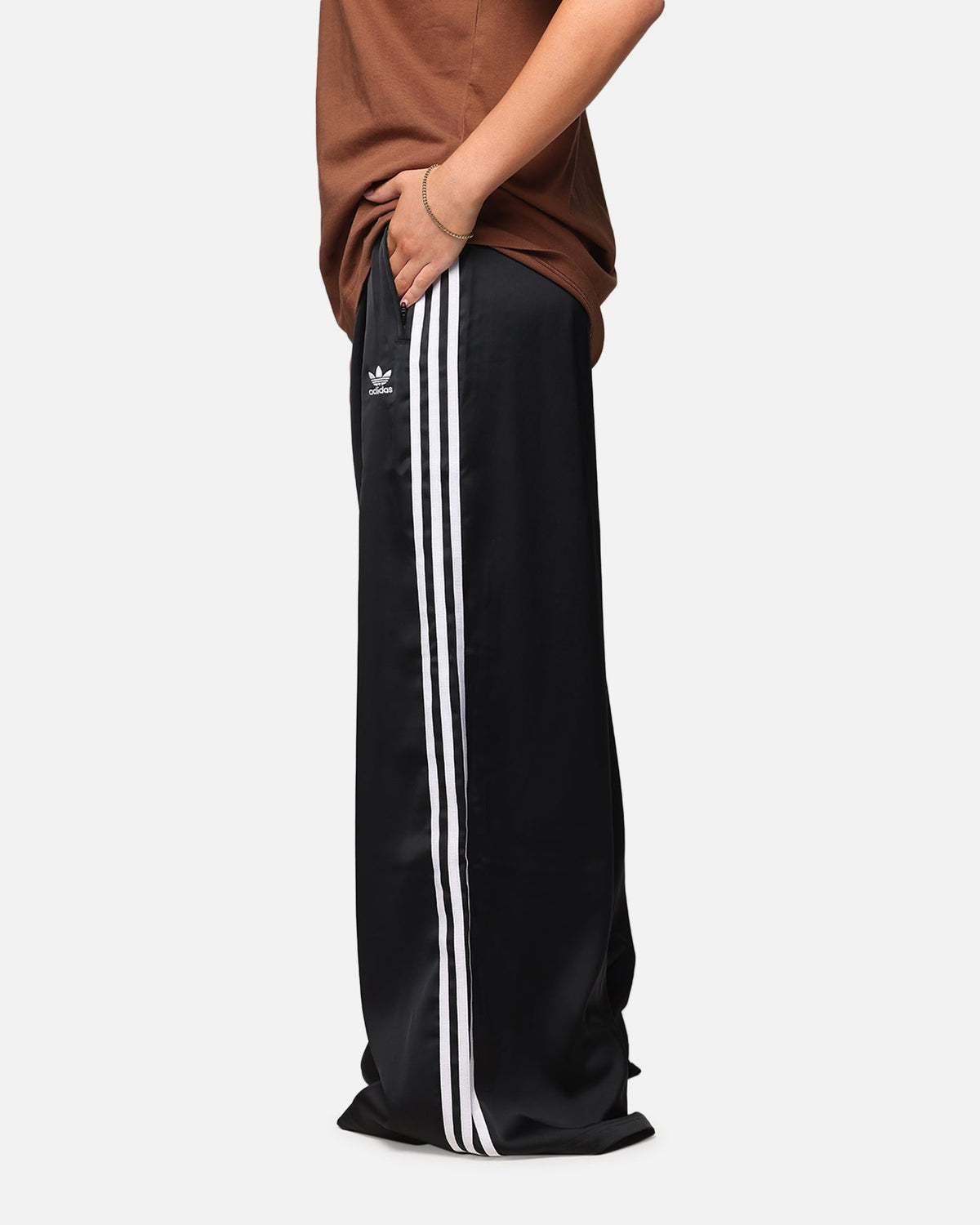 Adidas Women's Satin Wide Leg Pants Black