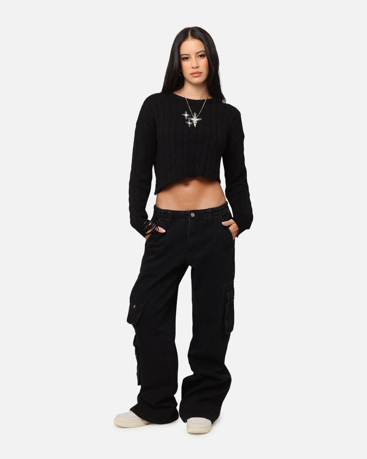 XXIII Women's Corporal Cargo Jeans Washed Black