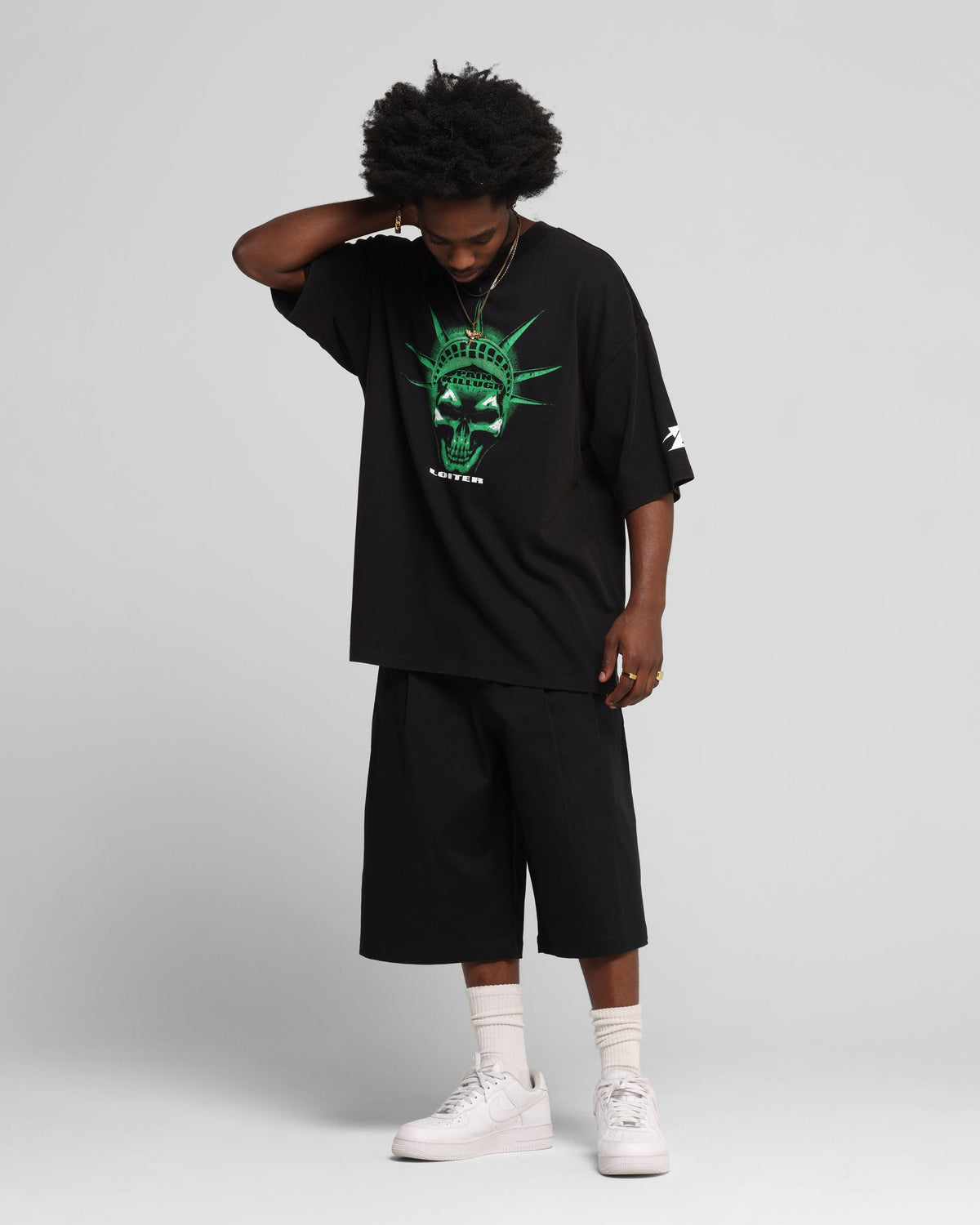 Loiter Chopper Baggy Shorts Black