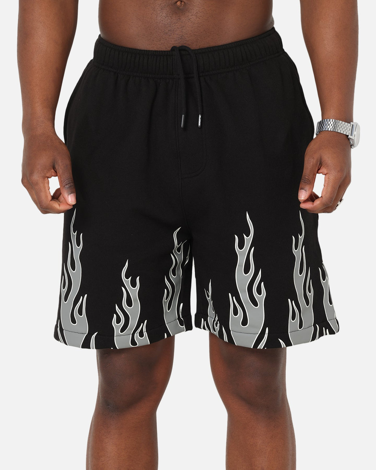 Playboy Gothic Flames Shorts Black