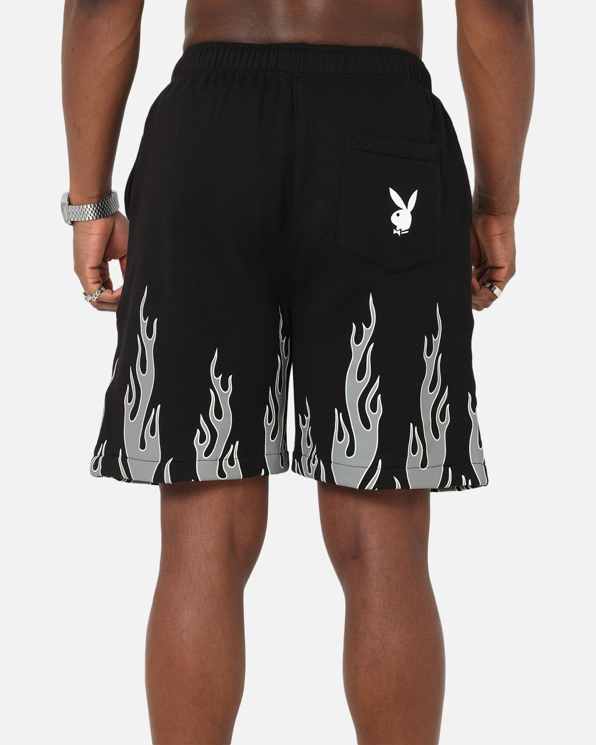 Playboy Gothic Flames Shorts Black