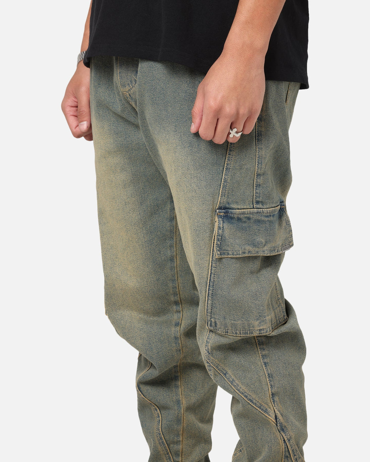 Saint Morta Rodeo Denim Joggers Dirty Blue