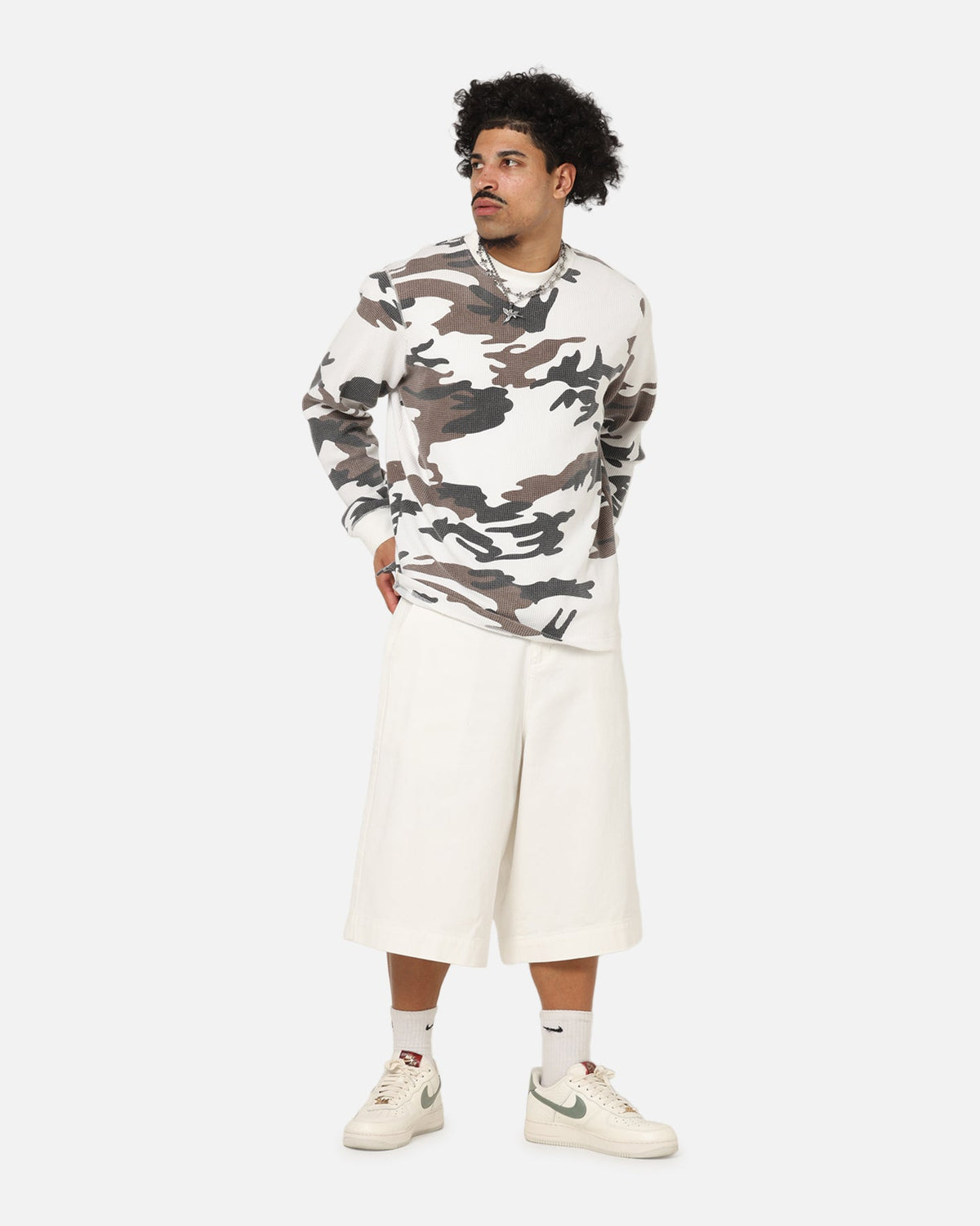XXIII Wide Leg Denim Shorts Off White