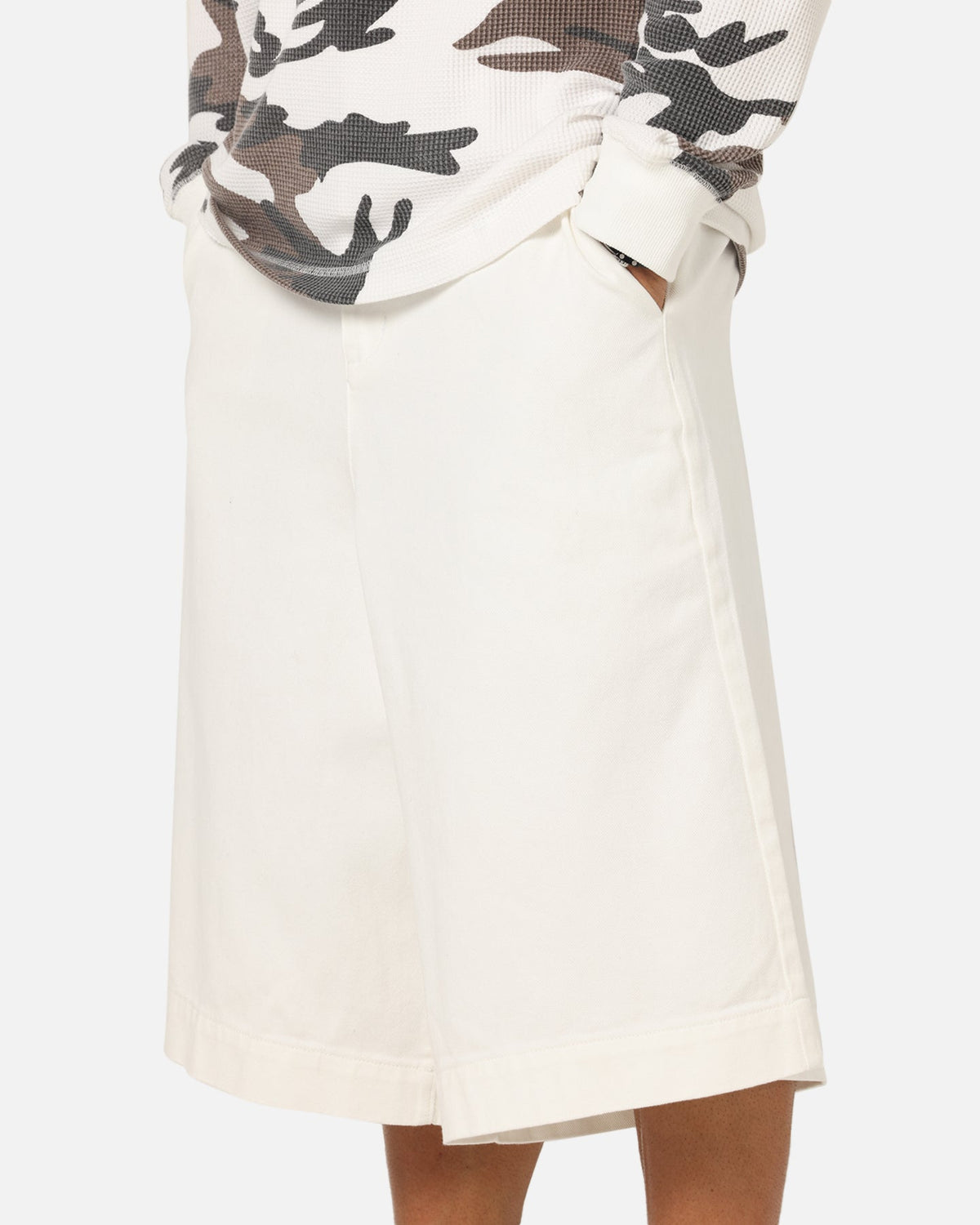 XXIII Wide Leg Denim Shorts Off White