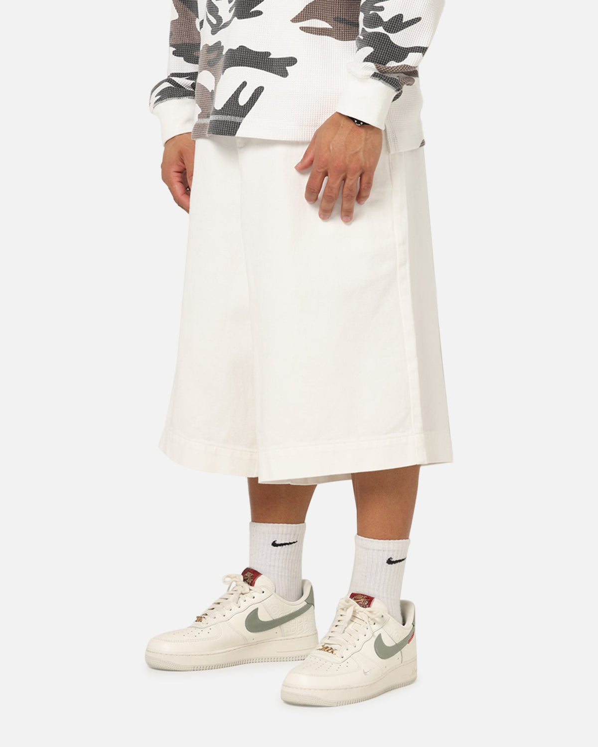 XXIII Wide Leg Denim Shorts Off White