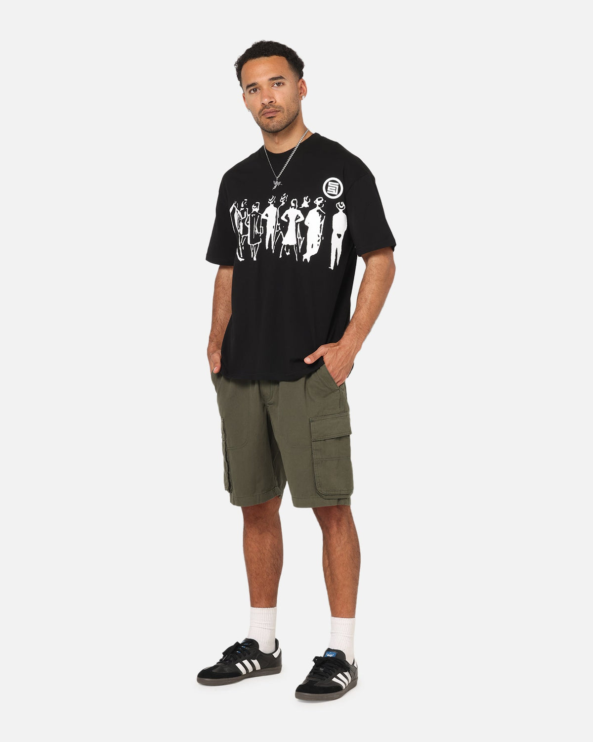 S Double Classic Cut Cargo Shorts Army