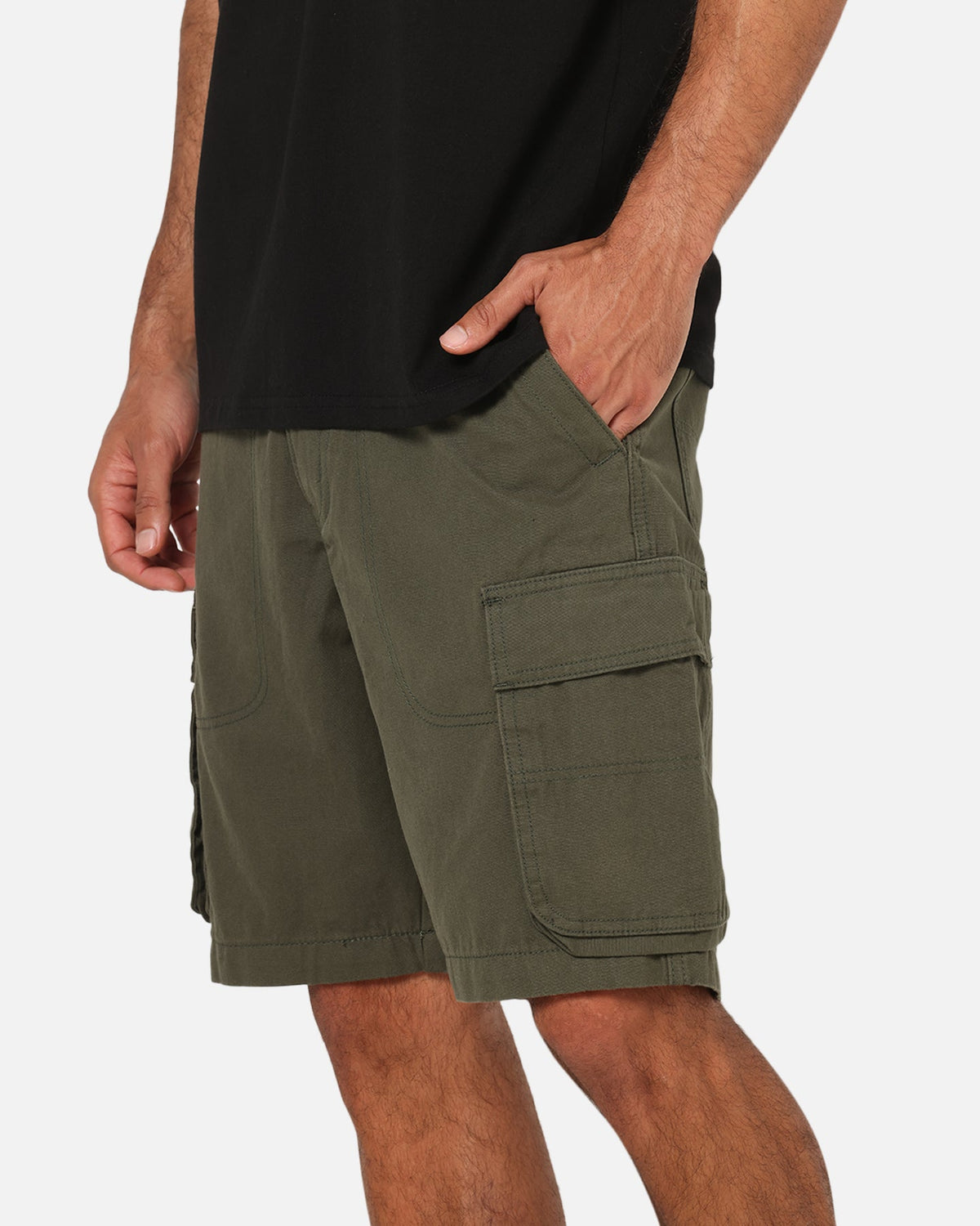 S Double Classic Cut Cargo Shorts Army