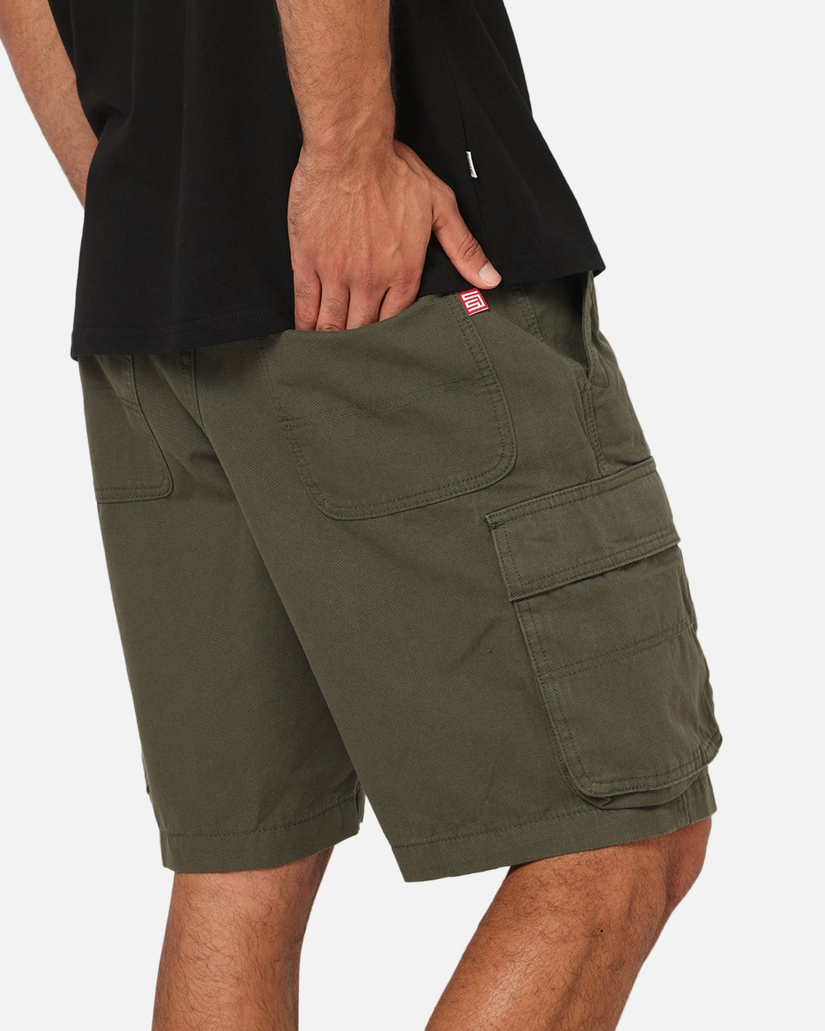 S Double Classic Cut Cargo Shorts Army