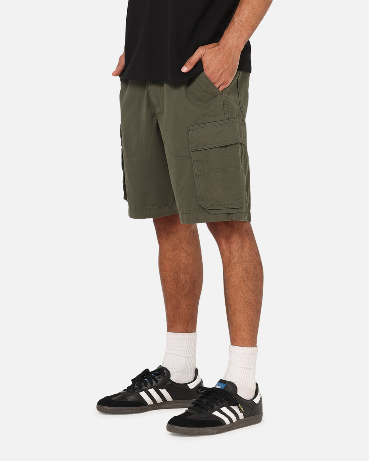S Double Classic Cut Cargo Shorts Army