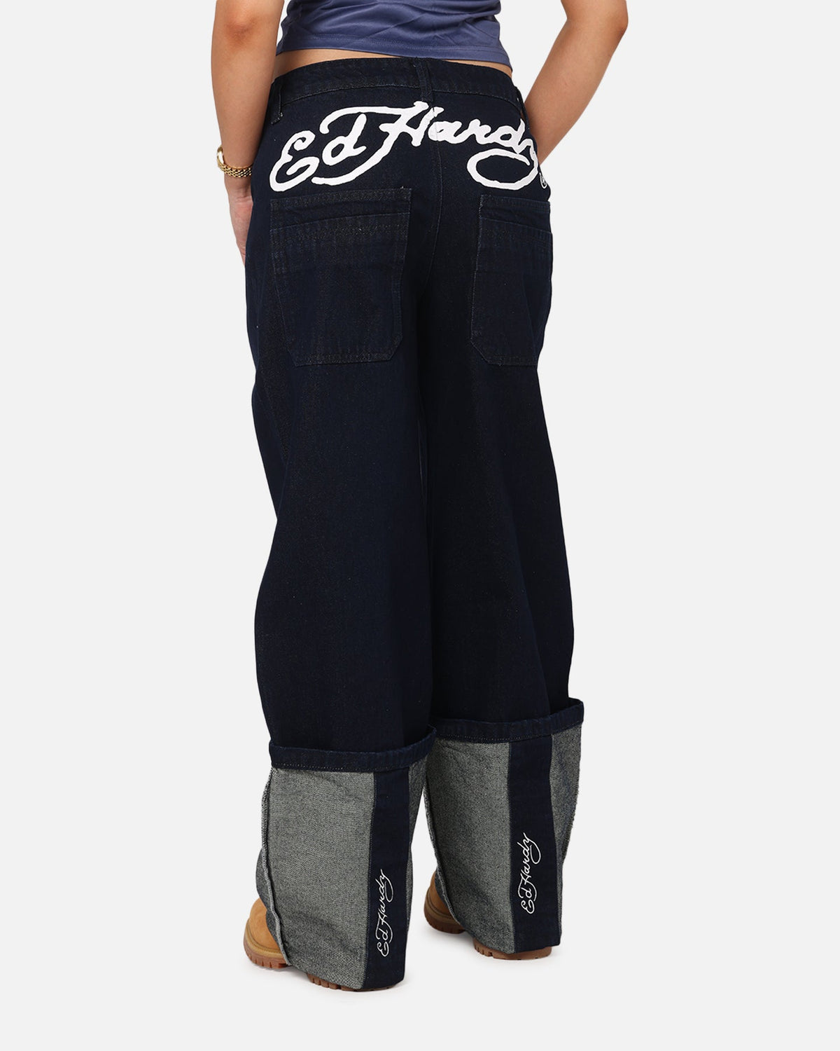 Ed Hardy Women's Cuffed Jeans Indigo
