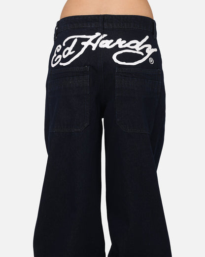 Ed Hardy Women's Cuffed Jeans Indigo