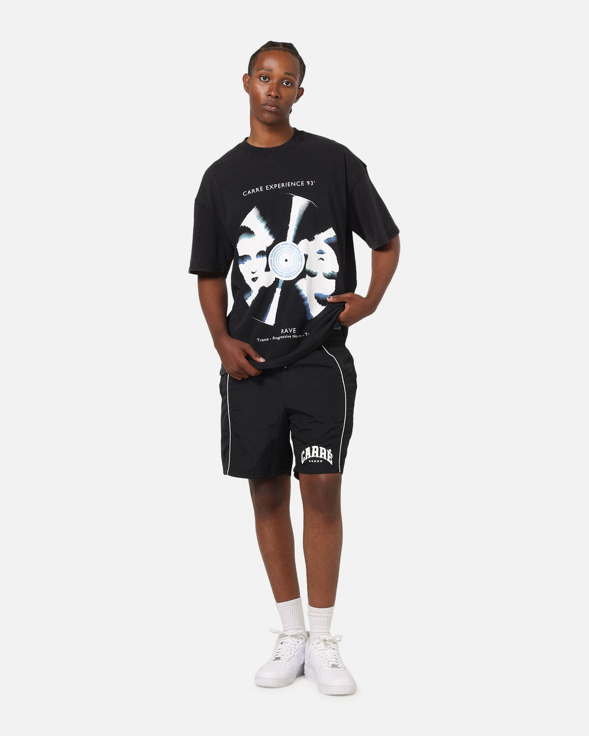 Carre Piped Nylon Shorts Black