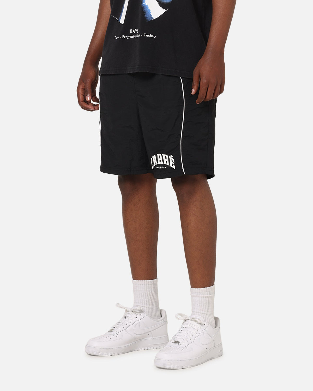 Carre Piped Nylon Shorts Black
