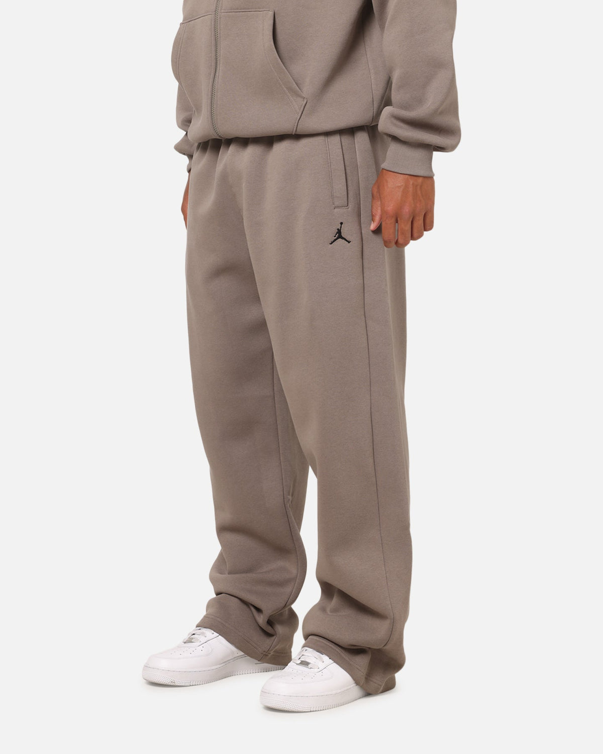 Jordan Jumpman Brooklyn Fleece Oversized Open-Hem Pants Olive Grey/Black
