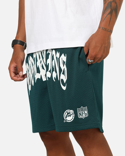 Mitchell & Ness Miami Dolphins Stars & Text Mesh Shorts Deep Sea Teal