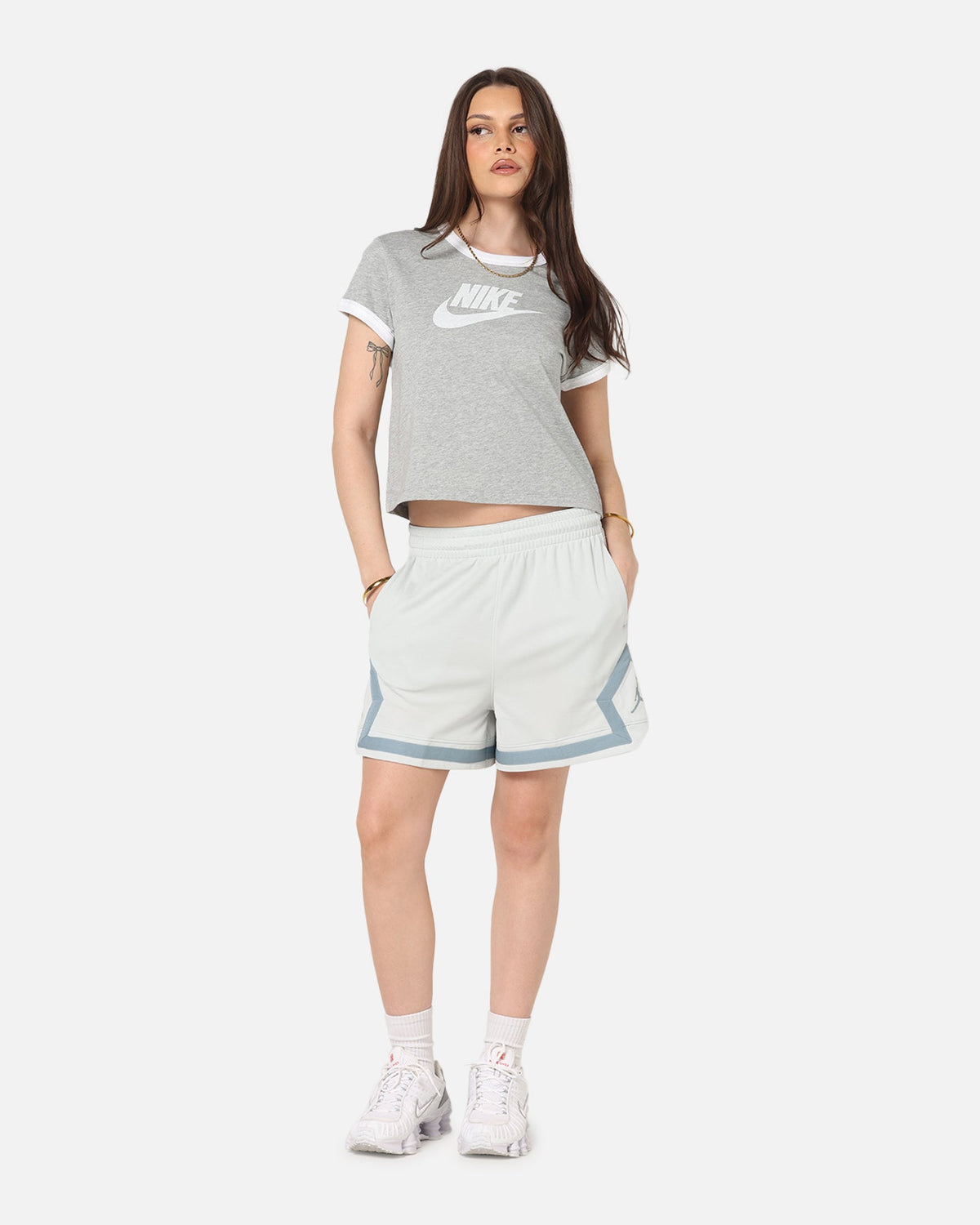 Jordan Women's Dri-FIT 4" Diamond Shorts Light Silver