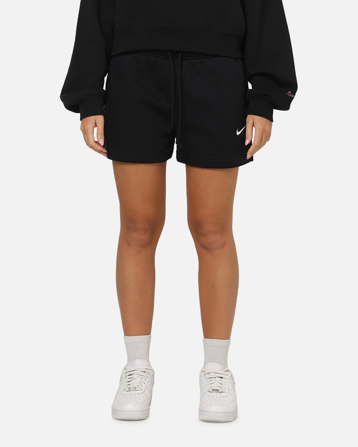 Nike Women's Sportswear Phoenix Fleece Mid-Rise 4" Shorts Black/Sail