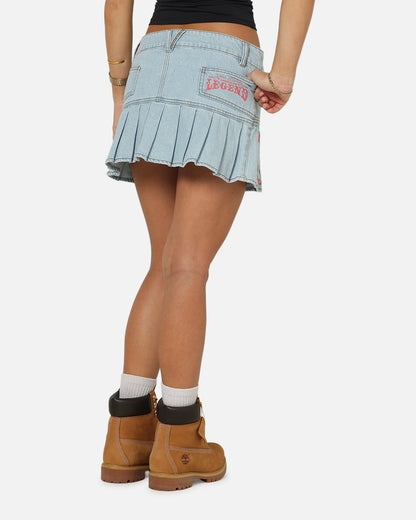 Von Dutch Women's Denim Mini Skirt Washed Light Blue