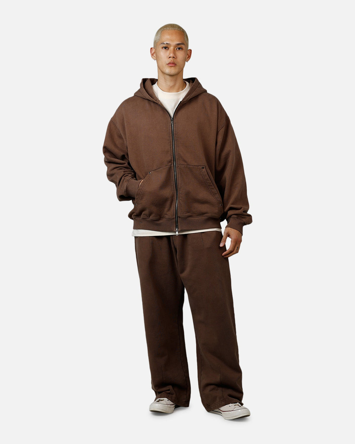 American Thrift Wide Leg Pants Washed Brown