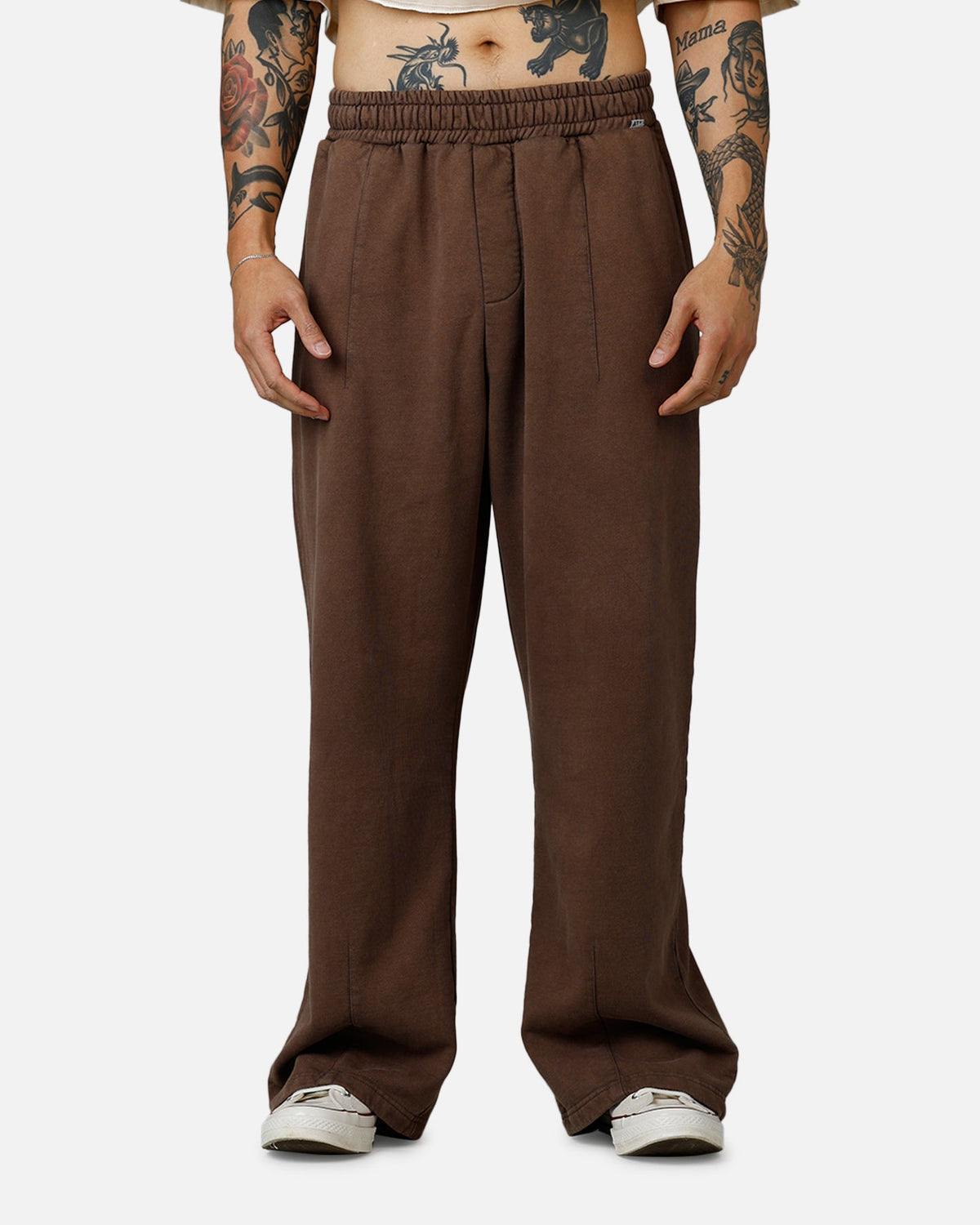 American Thrift Wide Leg Pants Washed Brown