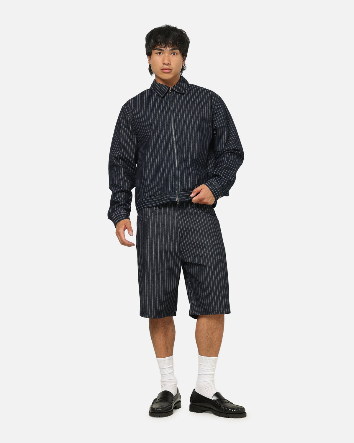Carre Solace Baggy Jorts Navy Pinstripe