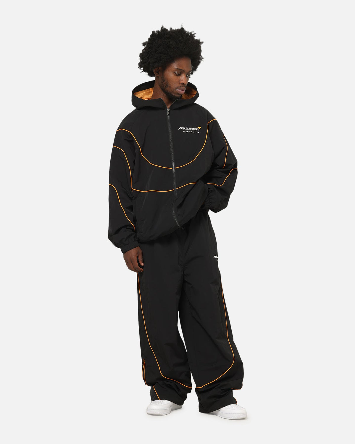 Mitchell & Ness X Mclaren Nylon Tracksuit Pants Black/Papaya