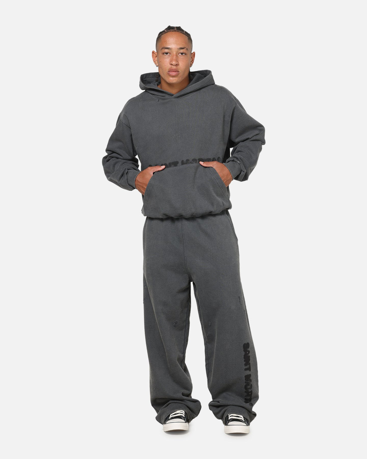 Saint Morta Apocalypse Baggy Sweatpants Washed Charcoal