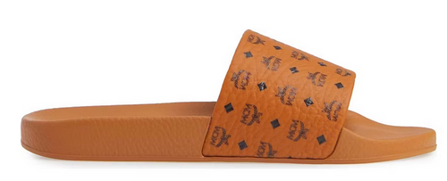 Mcm Monogram Slides Brown