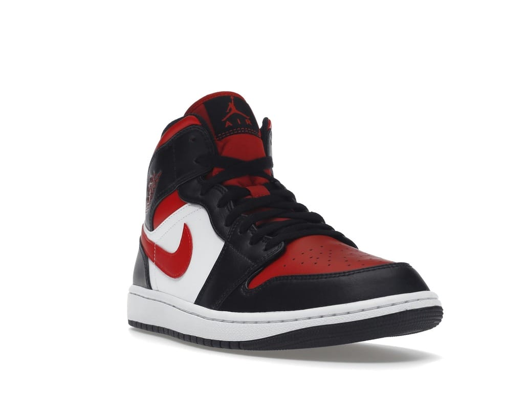 Air Jordan 1 Mid White Black Red 2022 (554724-079)