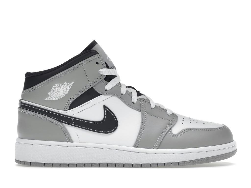 Air Jordan 1 Mid Light Smoke Grey (GS) 554725-078 Grey Black Anthracite White