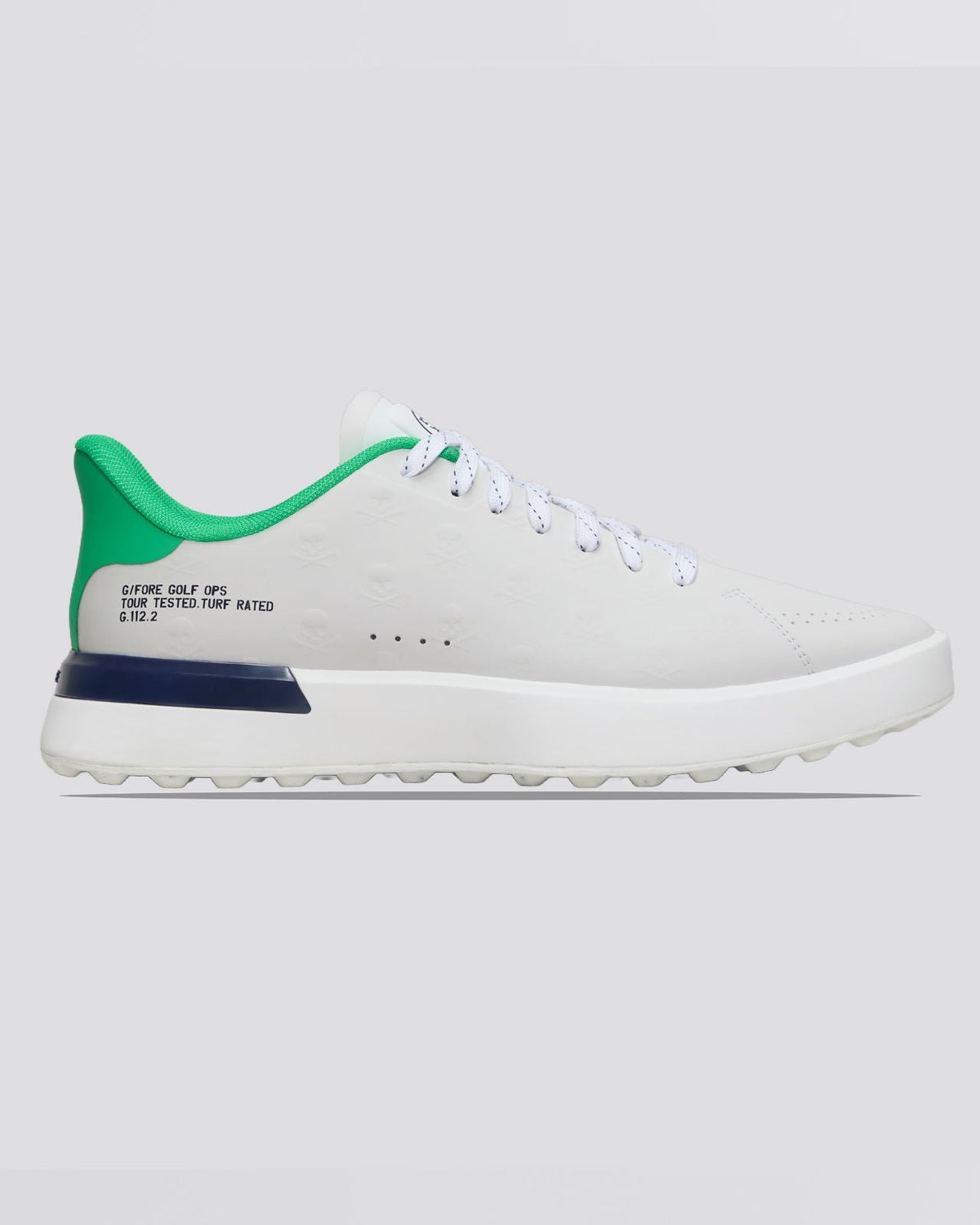 G.112 Embossed Skull & Tees Hybrid Spikeless Golf Shoes Snow/Clover