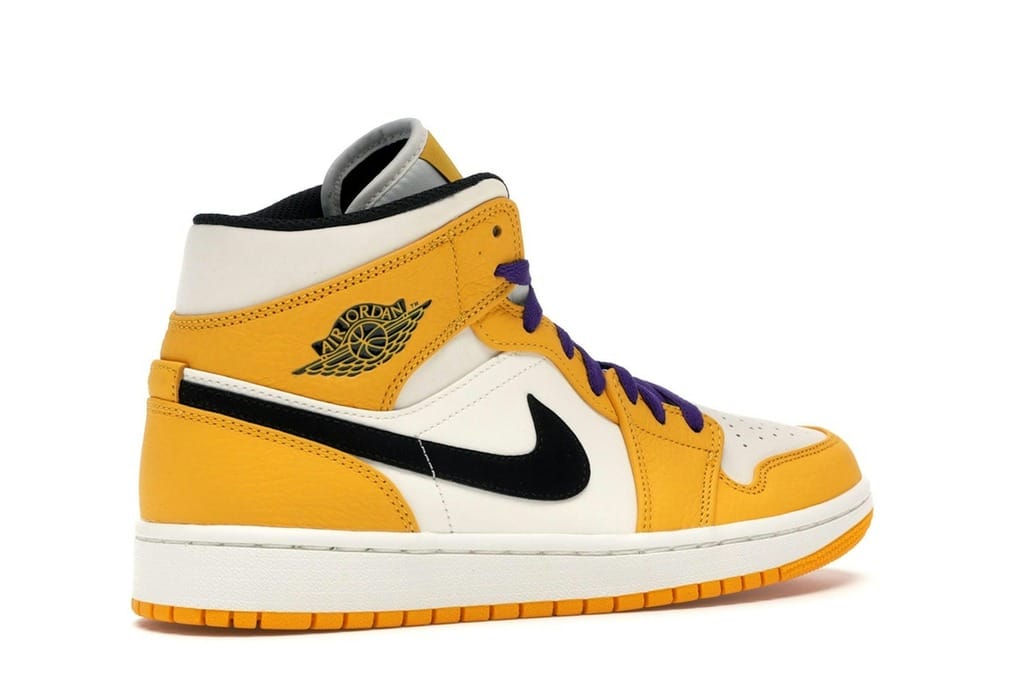 Jordan 1 Mid SE Lakers (852542-700) – University Gold/Black/Pale Ivory/Court Purple/Sail
