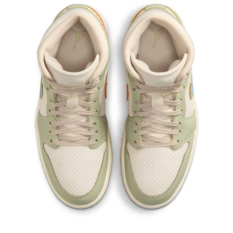Women's Air Jordan 1 Mid SE - Olive Aura/Pearl White
