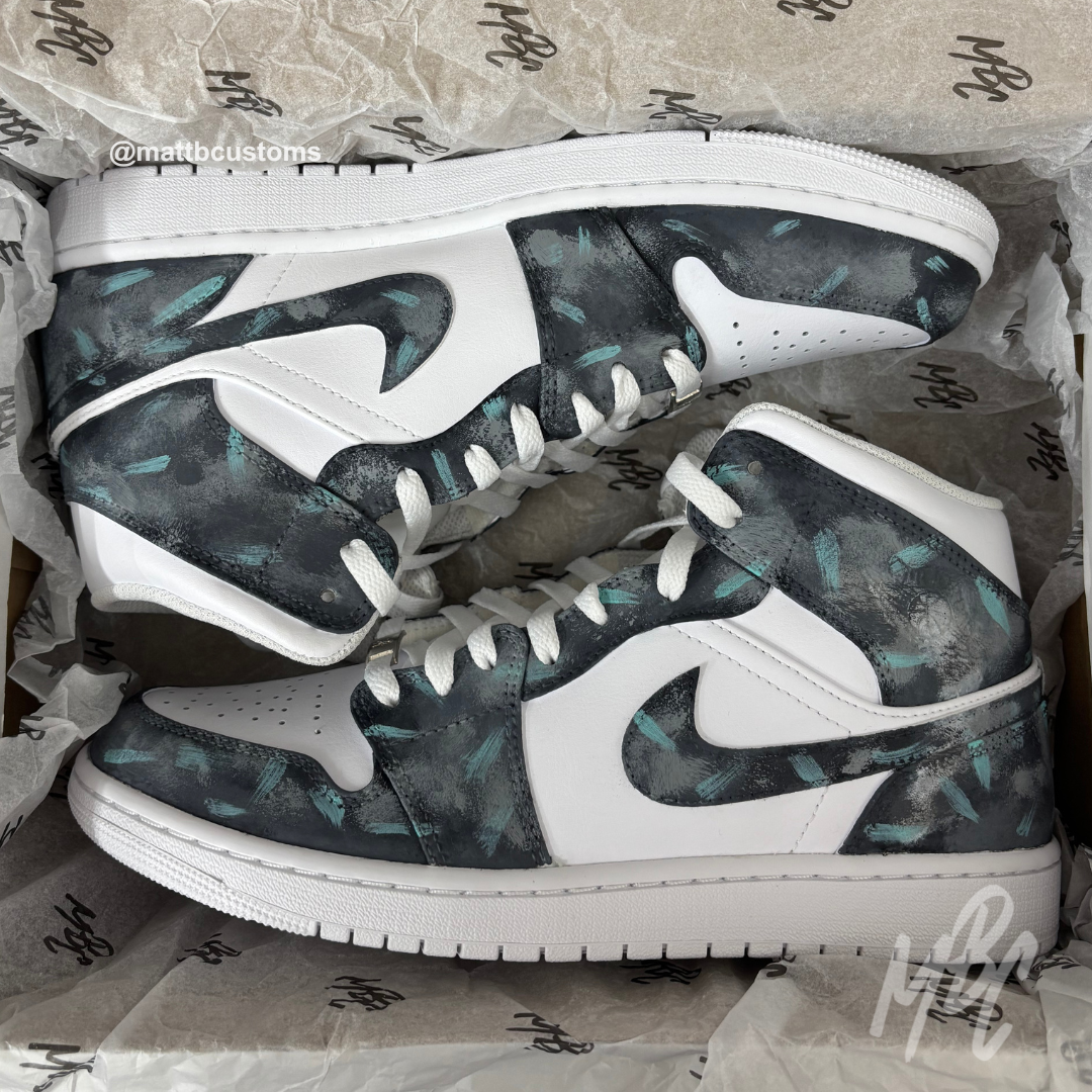 Marble Effect - Jordan 1 Mid | UK9