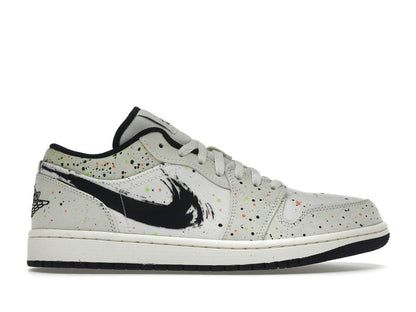 Air Jordan 1 Low Brushstroke DM3528-100 Natural/Black-Multi Sneakers