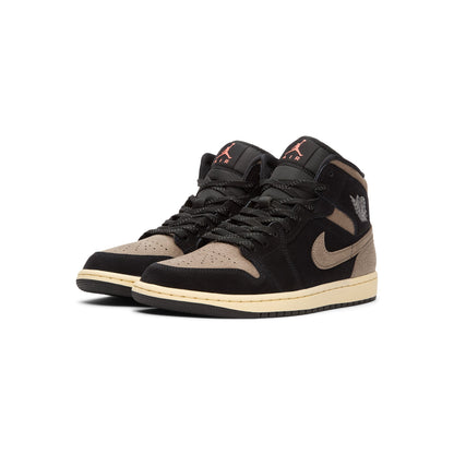 Jordan Air Jordan 1 Mid Se ( Black/Olive Grey-Lt Wild Mango)