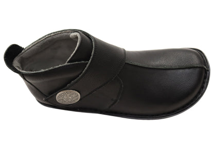 Alegria Caiti Womens Leather Ankle Boots With Adjustable Strap