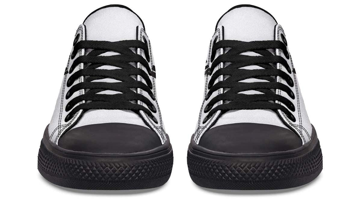 “No Pain No Gain” White Black Lowtop Sneaker