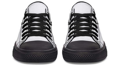“No Pain No Gain” White Black Lowtop Sneaker