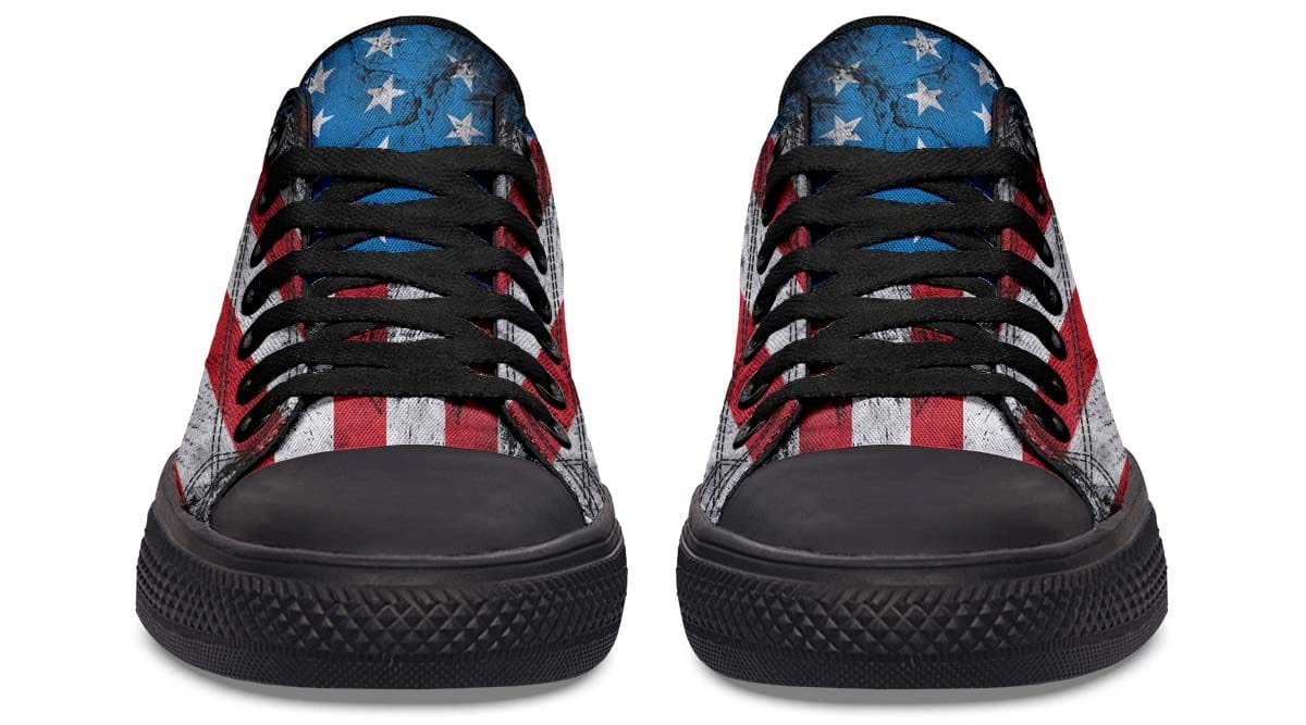 Grunged Pattern Dumbbell Black Lowtop Sneaker