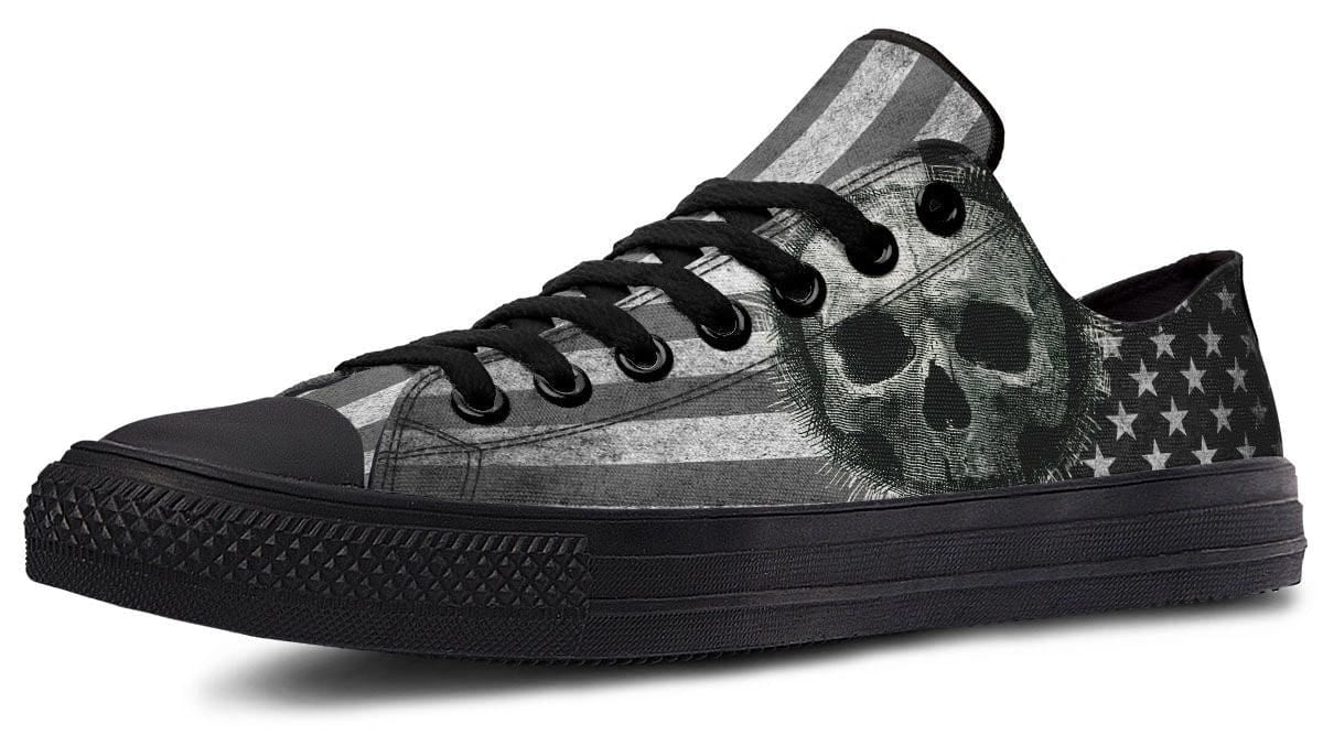 B&W American Skull Black Lowtop Sneaker