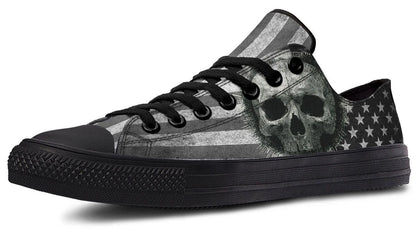 B&W American Skull Black Lowtop Sneaker